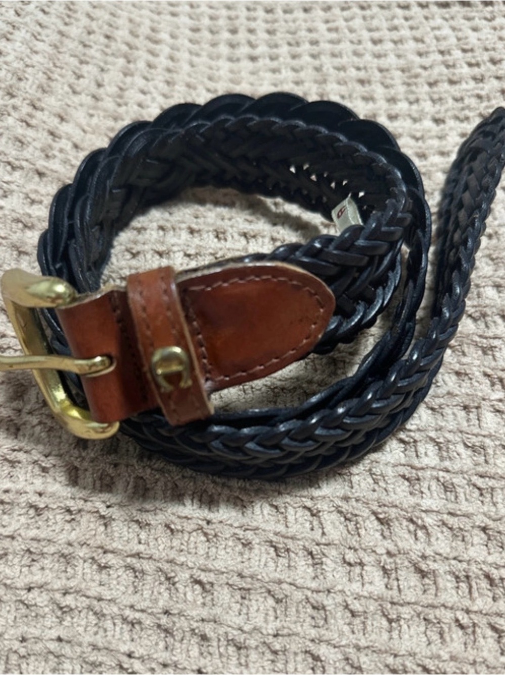vintage Etienne Aigner black braided leather belt